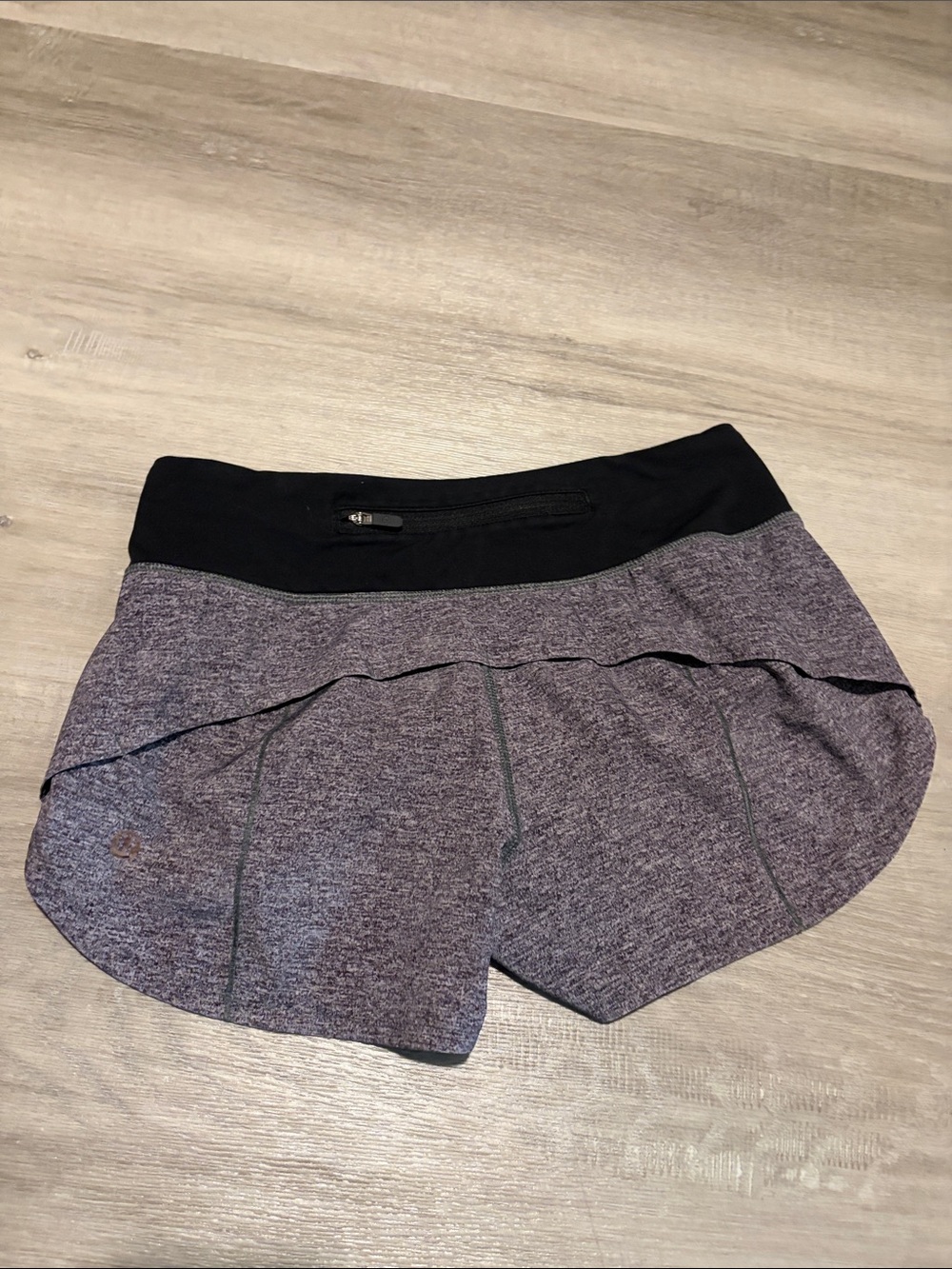 Lululemon Speed run shorts w/ Black Waistband - Heather Gray Size 2 -2.5 inseam
